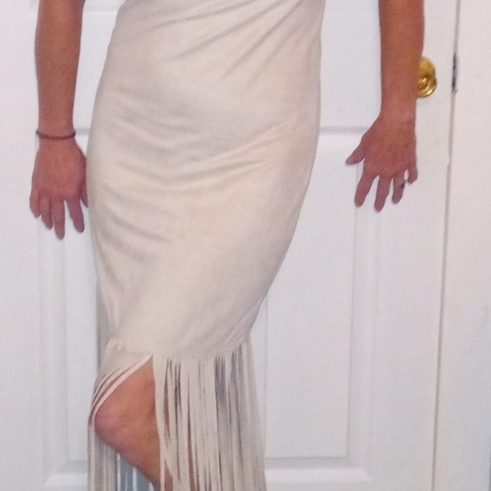 San Joy Cream Textured Dress